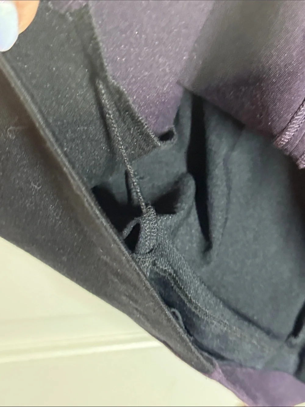 NWOT Michael Kors Black/Purple 3/4 Sleeve Colorblock Sheath Dress with Zippers